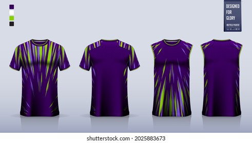 T-shirt sport, Soccer jersey, football kit, basketball uniform, tank top, and running singlet mockup. Fabric pattern design. Vector.