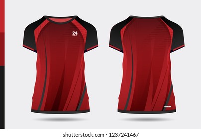 T-shirt sport template design for soccer, football and basketball. uniform in front and back view vector design.