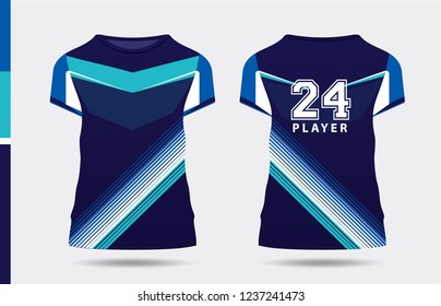 T-shirt sport template design for soccer, football and basketball. uniform in front and back view vector design.