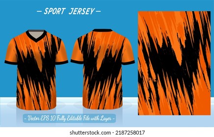 T-shirt sport template design for soccer jersey, football kit fot basketball, badminton jersey. Sport uniform in front and back view. Sport shirt mock up for sport club. Vector Illustration.