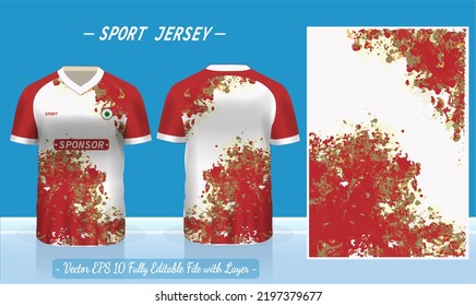 T-shirt sport template design for soccer jersey, football kit or basketball, badminton jersey. Sport uniform in front and back view. Sport shirt mock up for sport club. Vector Illustration.