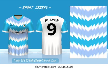 T-shirt sport template design for soccer jersey, football kit or basketball, badminton jersey. Sport uniform in front and back view. Sport shirt mock up for sport club. Vector Illustration.