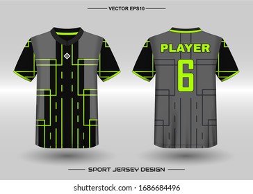 T-shirt sport vector design template, Soccer jersey mockup for football club. uniform front and back view. Clothing for Men adult. Can use for printing, branding logo team, squad, match event