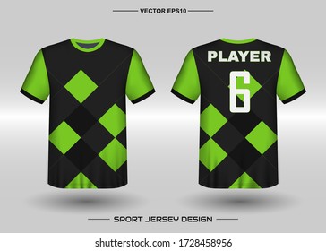 T-shirt sport vector design template, Soccer jersey mockup for football club. uniform front and back view. Clothing Men adult. Can use for printing, branding logo team, squad, match event, tournament