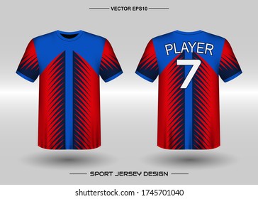 Plantilla de diseño de vectores deportivos de camisetas, parodia de la camiseta para el club de fútbol. vista frontal y posterior uniforme. Ropa Hombres adultos. Se puede usar para imprimir, marcar el equipo del logo, el equipo, el partido, el torneo