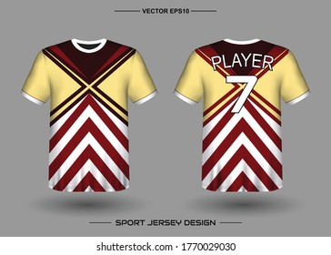 Plantilla de diseño de vectores deportivos de camisetas, parodia de la camiseta para el club de fútbol. vista frontal y posterior uniforme. Ropa Hombres adultos. Se puede usar para imprimir, marcar el equipo del logo, el equipo, el partido, el torneo