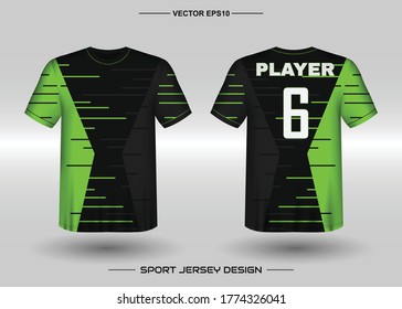 T-shirt sport vector design template, Soccer jersey mockup for football club. uniform front and back view. Clothing Men adult. Can use for printing, branding logo team, squad, match event, tournament