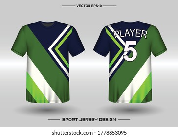 T-shirt sport vector design template, Soccer jersey mockup for football club. uniform front and back view. Clothing for Men adult. Can use for printing, branding logo team, squad, match event