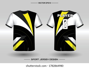 T-Shirt Sport Vektordesign Vorlage, Soccer Jersey Mock up for Football Club. einheitliche Vorder- und Rückseite. Kleidung Männer erwachsen. Kann für Druck, Branding Logo-Team, Squad, Match Event, Turnier verwendet werden