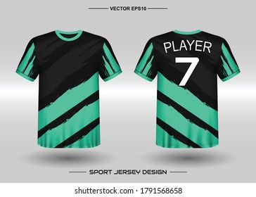 T-shirt sport vector design template, Soccer jersey mock up for football club. uniform front and back view. Clothing Men adult. Can use for printing, branding logo team, squad, match event, tournament