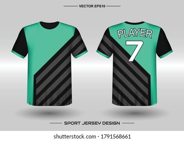 T-shirt sport vector design template, Soccer jersey mock up for football club. uniform front and back view. Clothing Men adult. Can use for printing, branding logo team, squad, match event, tournament