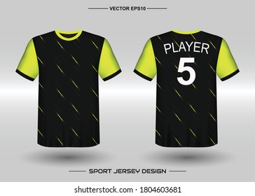 T-shirt sport vector design template, Soccer jersey mockup for football club. uniform front and back view. Clothing Men adult. Can use for printing, branding logo team, squad, match event, tournament