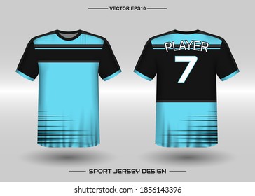 T-Shirt Sport Vektordesign Vorlage, Soccer Jersey Mock up for Football Club. einheitliche Vorder- und Rückseite. Kleidung Männer erwachsen. Kann für Druck, Branding Logo-Team, Squad, Match Event, Turnier verwendet werden
