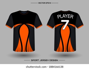 Plantilla de diseño de vectores deportivos de camisetas, parodia de la camiseta para el club de fútbol. vista frontal y posterior uniforme. Ropa Hombres adultos. Se puede usar para imprimir, marcar el equipo del logo, el equipo, el partido, el torneo