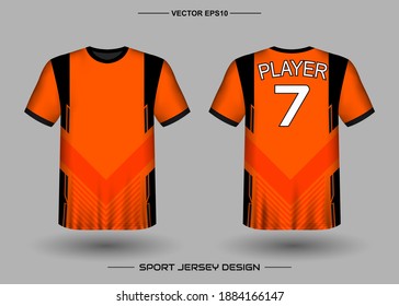 Plantilla de diseño de vectores deportivos de camisetas, parodia de la camiseta para el club de fútbol. vista frontal y posterior uniforme. Ropa Hombres adultos. Se puede usar para imprimir, marcar el equipo del logo, el equipo, el partido, el torneo