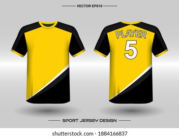 T-shirt sport vector design template, Soccer jersey mockup for football club. uniform front and back view. Clothing Men adult. Can use for printing, branding logo team, squad, match event, tournament