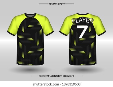 T-shirt sport vector design template, Soccer jersey mockup for football club. uniform front and back view. Clothing Men adult. Can use for printing, branding logo team, squad, match event, tournament