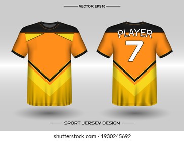 T-shirt sport vector design template, Soccer jersey mockup for football club. uniform front and back view. Clothing Men adult. Can use for printing, branding logo team, squad, match event, tournament