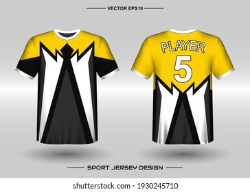Plantilla de diseño de vectores deportivos de camisetas, parodia de la camiseta para el club de fútbol. vista frontal y posterior uniforme. Ropa Hombres adultos. Se puede usar para imprimir, marcar el equipo del logo, el equipo, el partido, el torneo