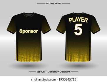 T-shirt sport vector design template, Soccer jersey mockup for football club. uniform front and back view. Clothing Men adult. Can use for printing, branding logo team, squad, match event, tournament