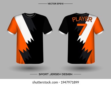 Plantilla de diseño de vectores deportivos de camisetas, parodia de la camiseta para el club de fútbol. vista frontal y posterior uniforme. Ropa Hombres adultos. Se puede usar para imprimir, marcar el equipo del logo, el equipo, el partido, el torneo