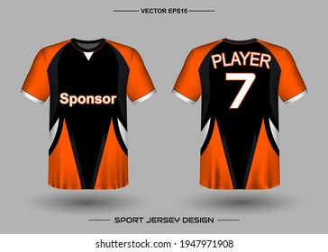 Plantilla de diseño de vectores deportivos de camisetas, parodia de la camiseta para el club de fútbol. vista frontal y posterior uniforme. Ropa Hombres adultos. Se puede usar para imprimir, marcar el equipo del logo, el equipo, el partido, el torneo
