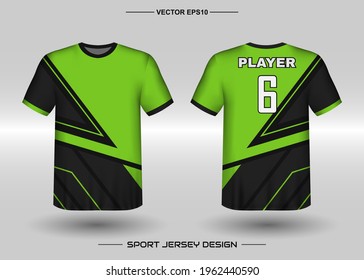 T-shirt sport vector design template, Soccer jersey mockup for football club. uniform front and back view. Clothing Men adult. Can use for printing, branding logo team, squad, match event, tournament