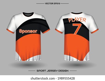 Plantilla de diseño de vectores deportivos de camisetas, parodia de la camiseta para el club de fútbol. vista frontal y posterior uniforme. Ropa Hombres adultos. Se puede usar para imprimir, marcar el equipo del logo, el equipo, el partido, el torneo