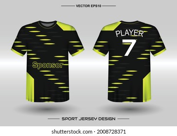 T-shirt sport vector design template, Soccer jersey mockup for football club. uniform front and back view. Clothing Men adult. Can use for printing, branding logo team, squad, match event, tournament