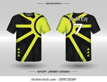 T-shirt sport vector design template, Soccer jersey mockup for football club. uniform front and back view. Clothing Men adult. Can use for printing, branding logo team, squad, match event, tournament