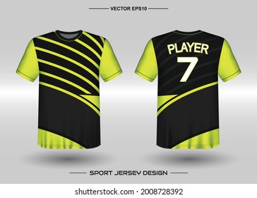T-shirt sport vector design template, Soccer jersey mockup for football club. uniform front and back view. Clothing Men adult. Can use for printing, branding logo team, squad, match event, tournament