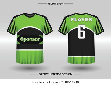 T-shirt sport vector design template, Soccer jersey mockup for football club. uniform front and back view. Clothing Men adult. Can use for printing, branding logo team, squad, match event, tournament