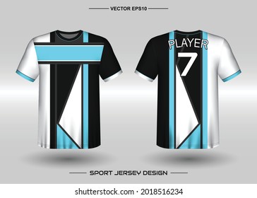 T-shirt sport vector design template, Soccer jersey mockup for football club. uniform front and back view. Clothing Men adult. Can use for printing, branding logo team, squad, match event, tournament