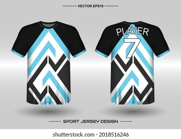 T-shirt sport vector design template, Soccer jersey mockup for football club. uniform front and back view. Clothing Men adult. Can use for printing, branding logo team, squad, match event, tournament
