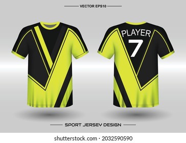 T-shirt sport vector design template, Soccer jersey mockup for football club. uniform front and back view. Clothing Men adult. Can use for printing, branding logo team, squad, match event, tournament