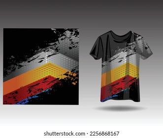 T-shirt sport vector design template Soccer jersey mockup for football club. uniform front and back view. Clothing for Men adult. Can use for printing branding logo team squad match event