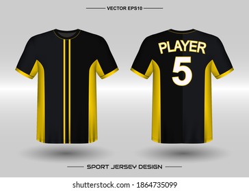 Vector deportivo de camisetas con plantilla de diseño geométrico. La camiseta de fútbol se burla del club de fútbol. Uniforme para adultos, vista frontal y posterior. Ropa masculina. Se puede usar para imprimir, marcar el equipo del logo, el equipo, el partido, el torneo