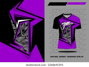 Tshirt sports design for racing jersey cycling football gaming Premium black  and purple