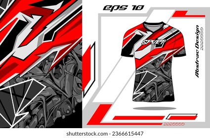 Tshirt sports design for racing jersey cycling football gaming Premium 3D red white