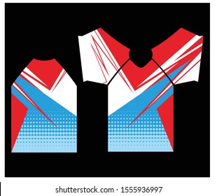 
T-shirt sports design template, soccer jersey mockup for football club. uniform front and rear view.