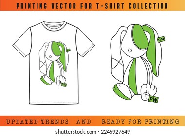 T-shirt SS23 printing, T-shirt Vector Printing Design, Vector Illustration for Tee mockup, ready vector for Tee printing, updated printing for Tee, new print vector for T-shirt
