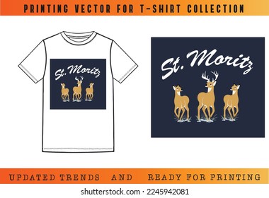 T-shirt SS23 printing, T-shirt Vector Printing Design, Vector Illustration for Tee mockup, ready vector for Tee printing, updated printing for Tee, new print vector for T-shirt