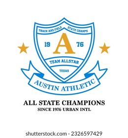 T-shirt stamp graphic Austin Texas Athletic club wear typography emblem vintage tee print, athletic apparel design shirt graphic print