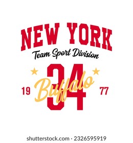 T-shirt stamp graphic Buffalo sport club wear typography emblem vintage tee print, athletic apparel design shirt graphic print