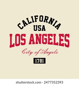 T-shirt stamp graphic, California travel wear typography emblem Los Angeles vintage tee print, sport apparel design shirt graphic print