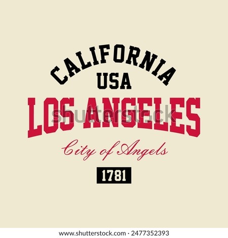 T-shirt stamp graphic, California travel wear typography emblem Los Angeles vintage tee print, sport apparel design shirt graphic print