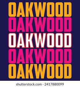 T-shirt stamp graphic, college wear emblem Oakwood vintage tee print, athletic apparel design shirt graphic print