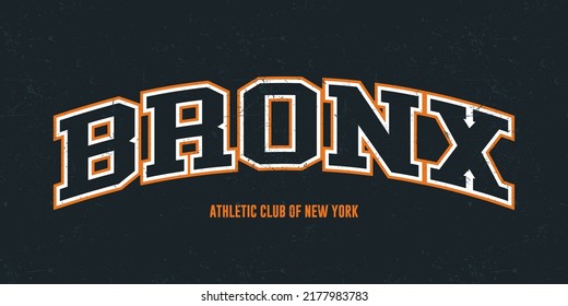 T-shirt stamp graphic, New York Sport wear typography emblem Bronx vintage tee print, athletic apparel design shirt graphic print. vector