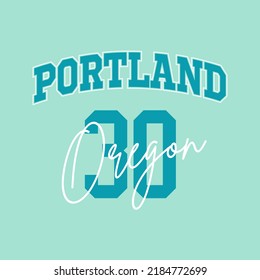 T-shirt stamp graphic, Oregon Sport wear typography emblem Portland vintage tee print, athletic apparel design shirt graphic print