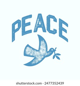 T-shirt stamp graphic, Peace bird wear typography emblem pigeon vintage tee print, sport apparel design shirt graphic print